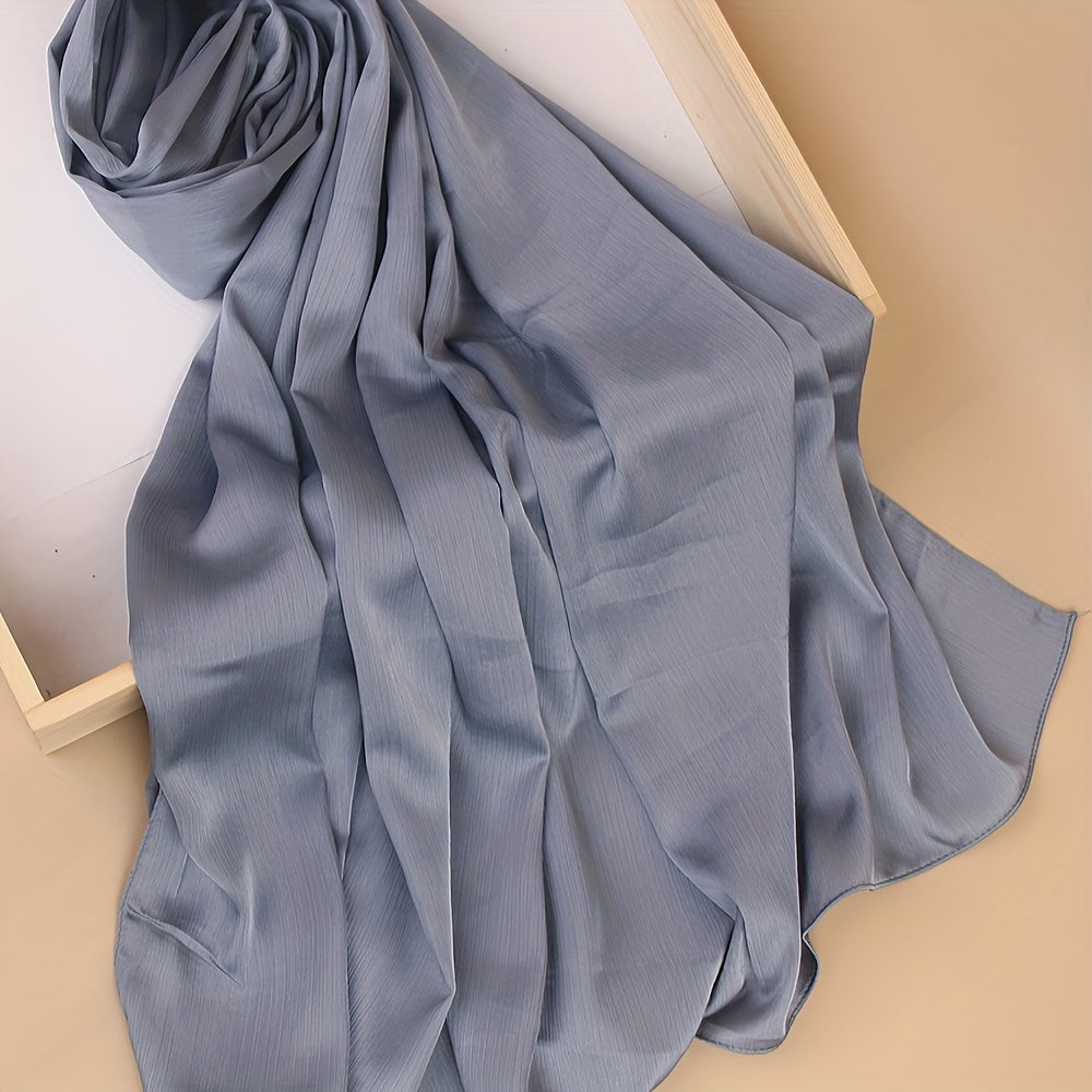 Pañuelo de cabeza clásico plisado de color sólido para uso casual, viaje y actividades al aire libre