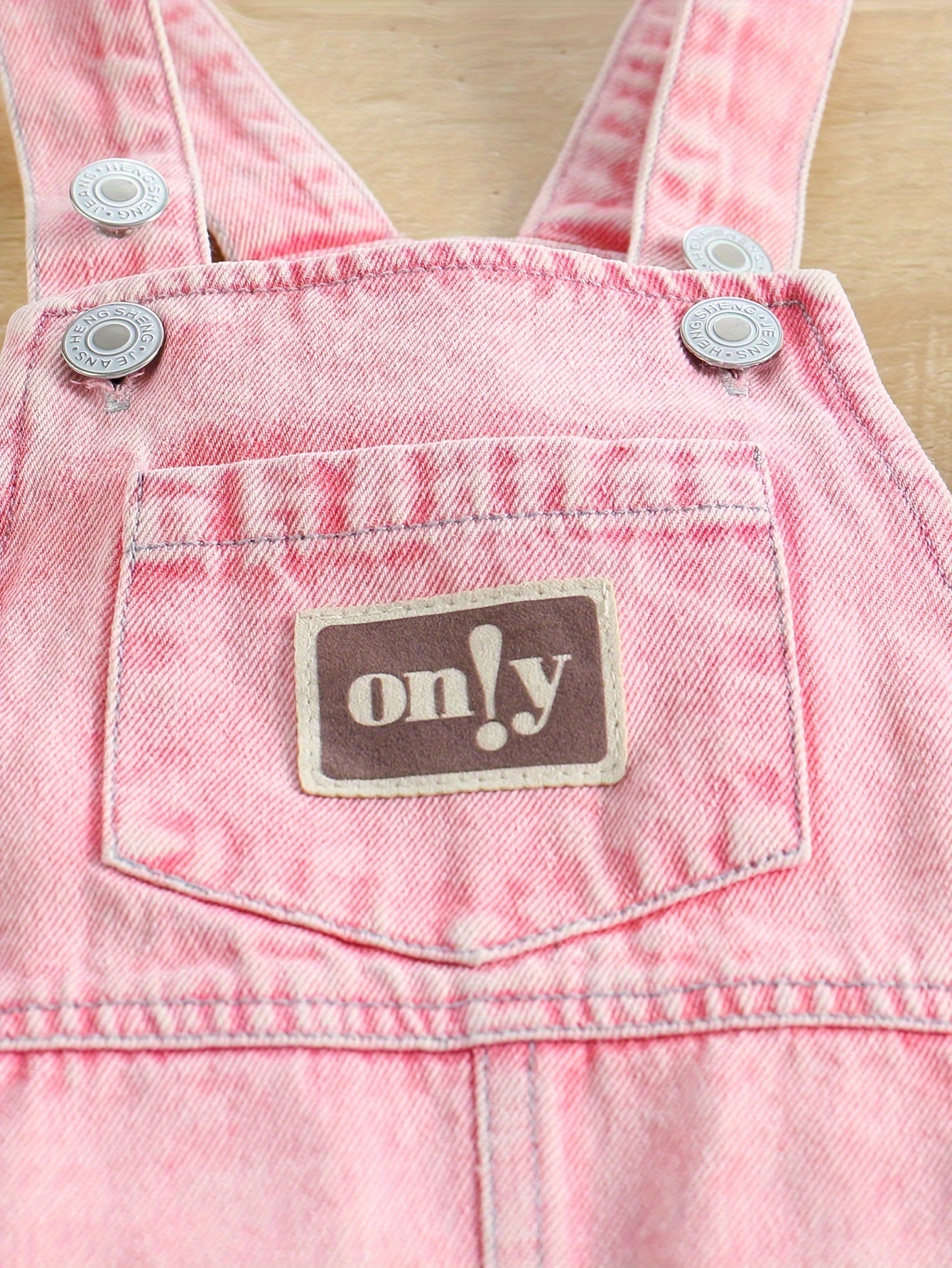Baby Girl Denim Overalls with Alphabet Pattern Ripped Details Cotton Blend Spring Fall