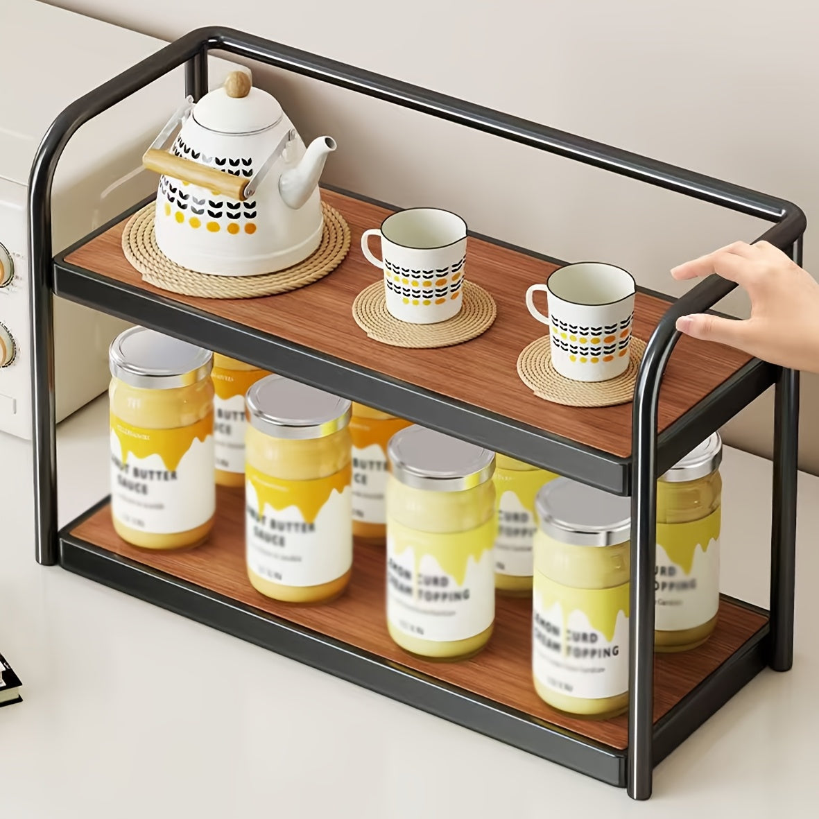 Маленькая полка для организации гостиной, обеденного стола или бара с многоуровневым хранением для закусок и чашек.