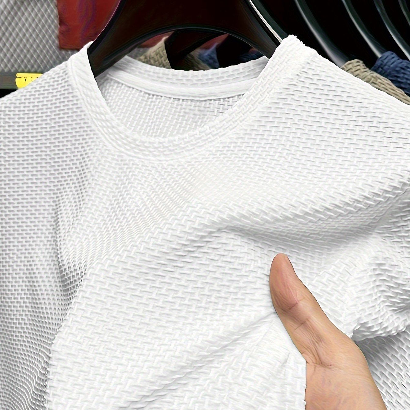 Camiseta de manga larga de nylon de color sólido para hombre, para verano, estilo casual, ajuste regular