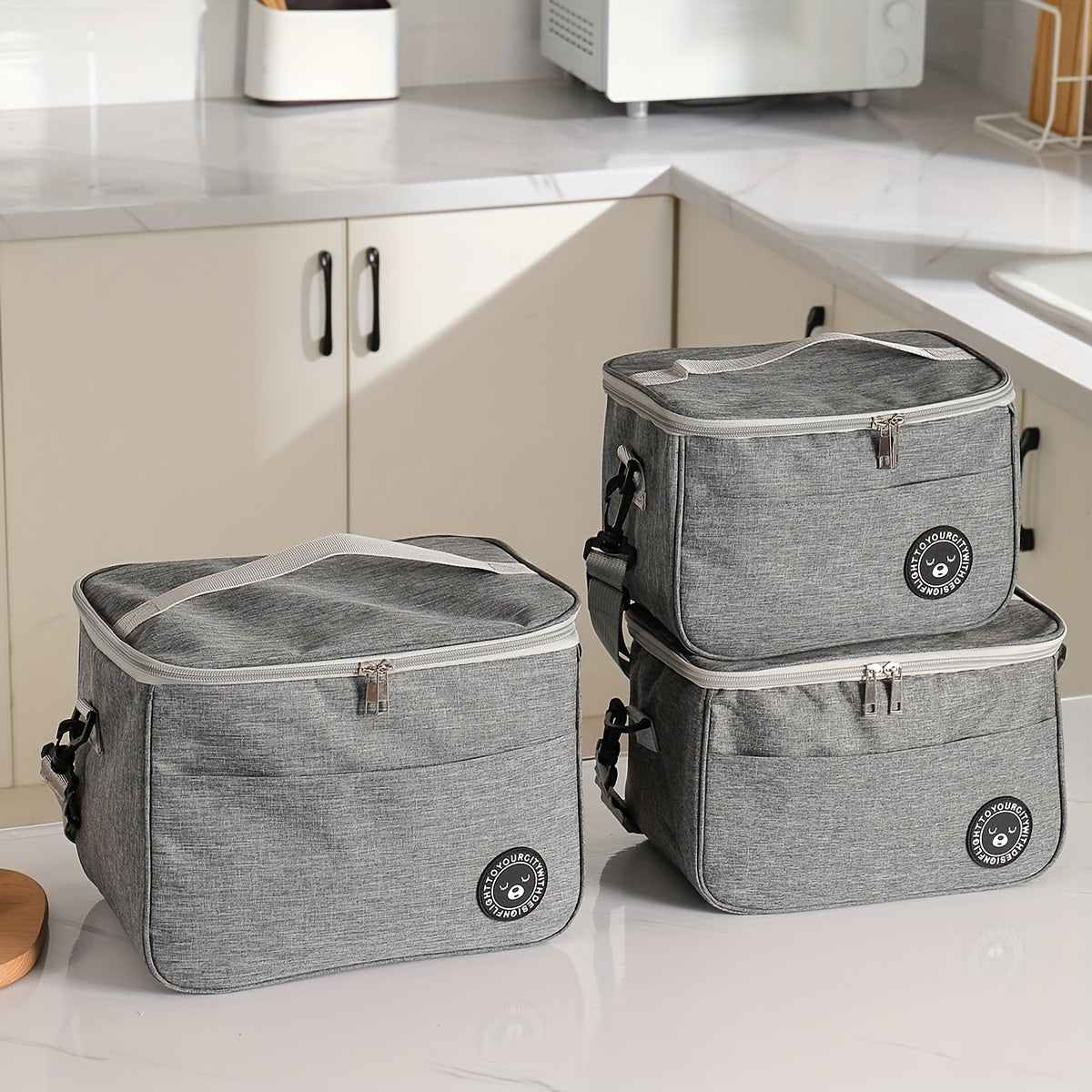 Bolsa de almuerzo aislada y a prueba de fugas de gran capacidad con diseño de animales para oficina y viajes