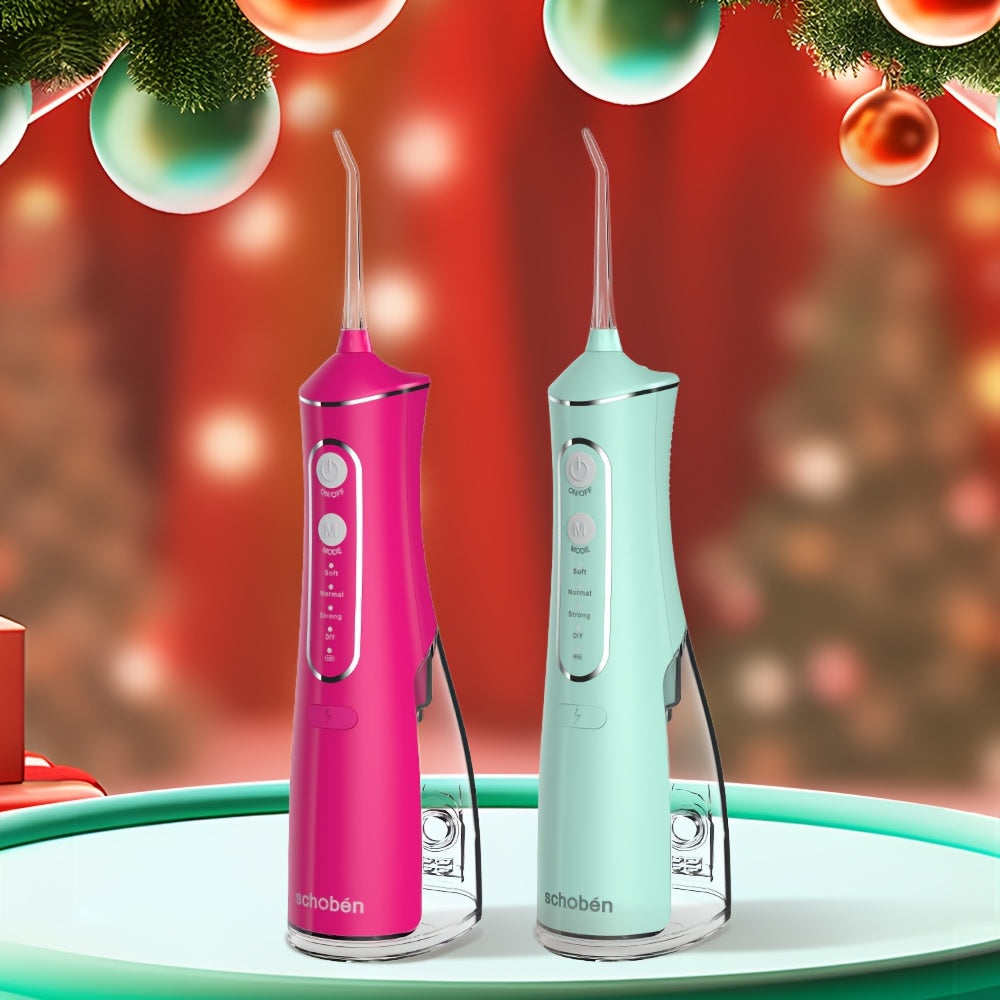 Qurilmali tish tozalash uchun simsiz stomatologik suv tozalagichi, portativ, qayta zaryadlanuvchi, 300ml rezervuarlı