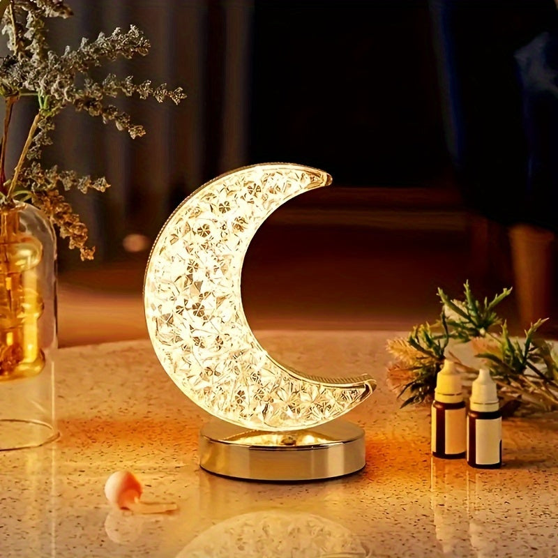 Starry Moon Night Light USB Powered Decorative Bedside Lamp