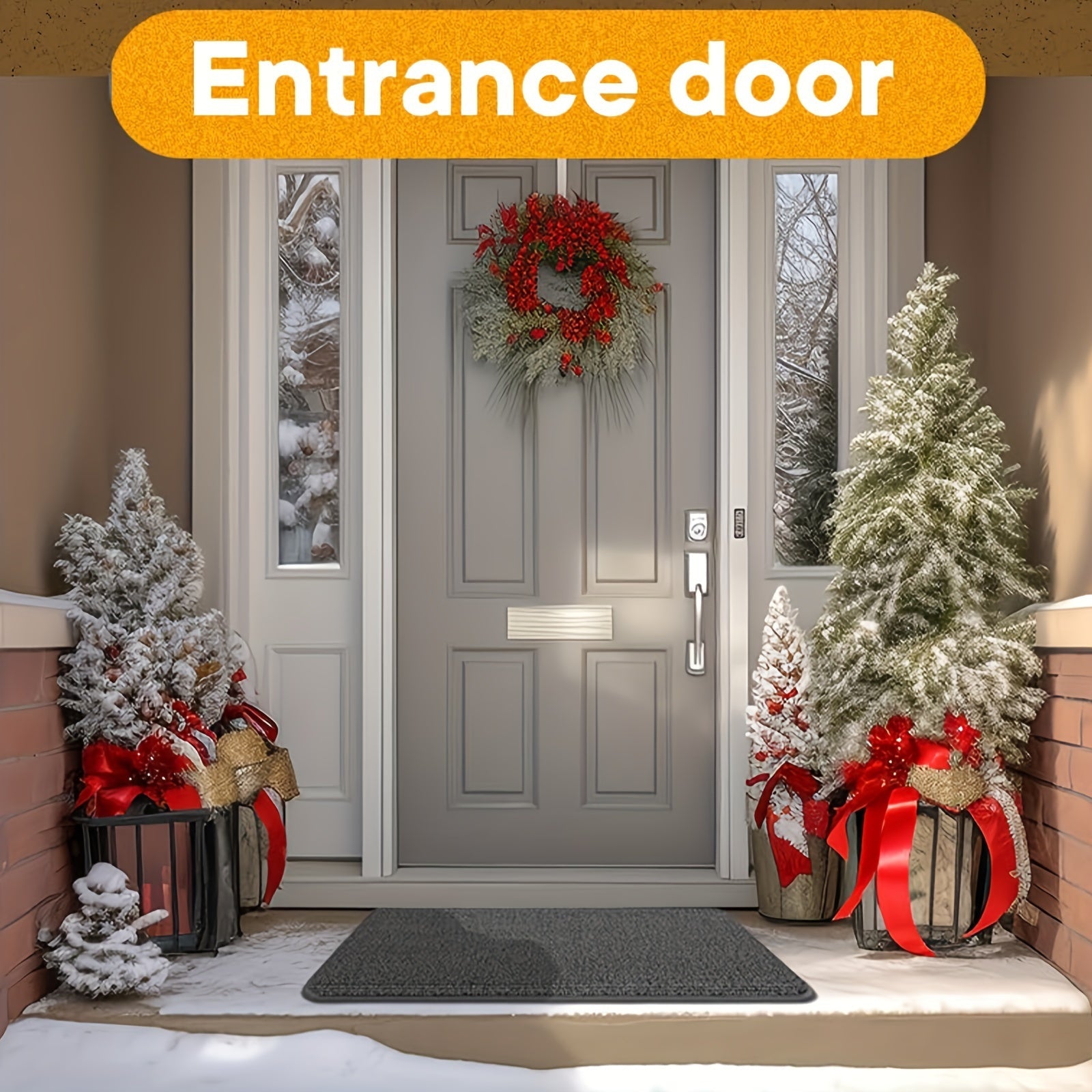 Anti-Skid Entryway Mat Durable Low Profile Rug Non-Slip Backing Stain-Proof