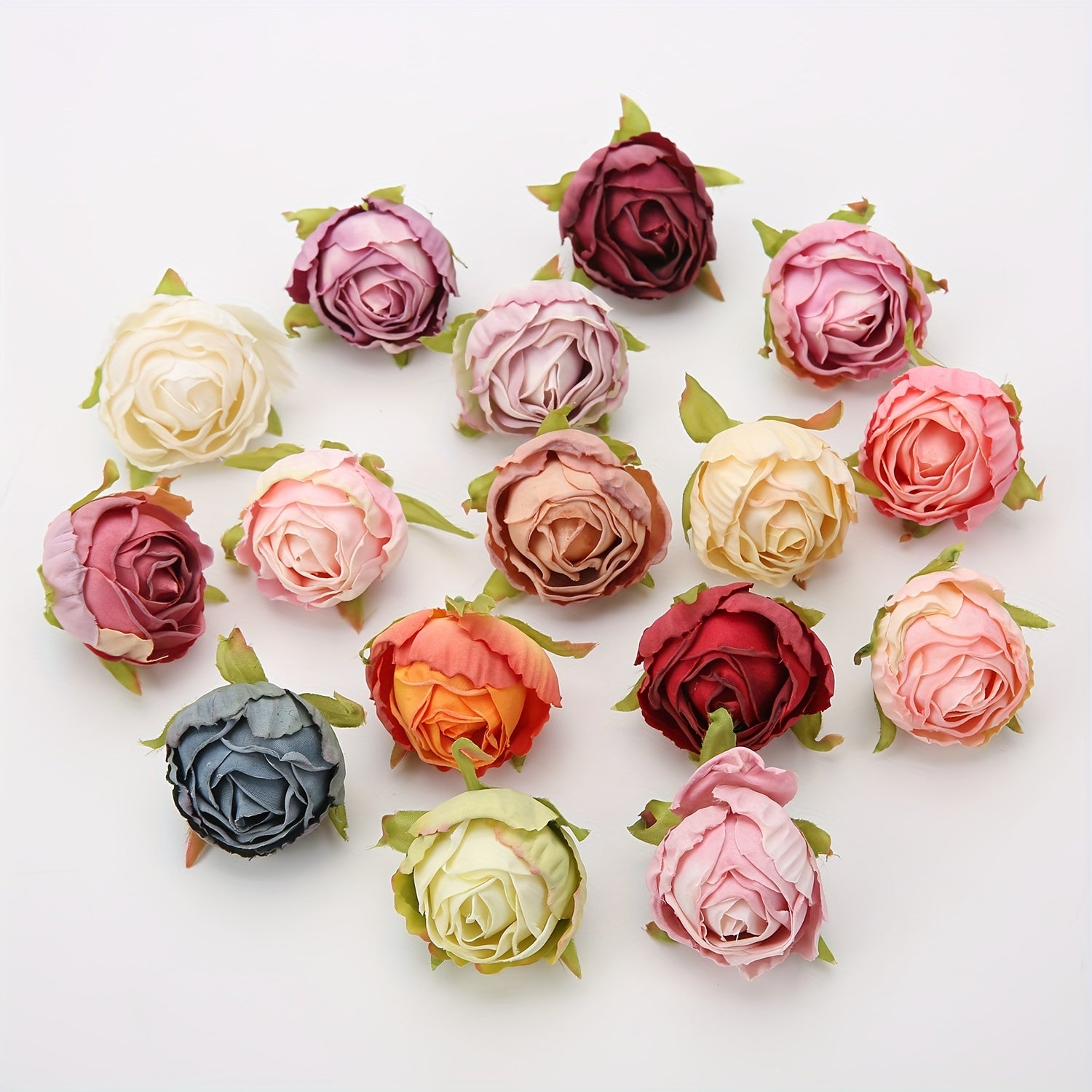 10 Pieces Silk Rose Tea Buds for Wedding Bouquets and Christmas Decorations