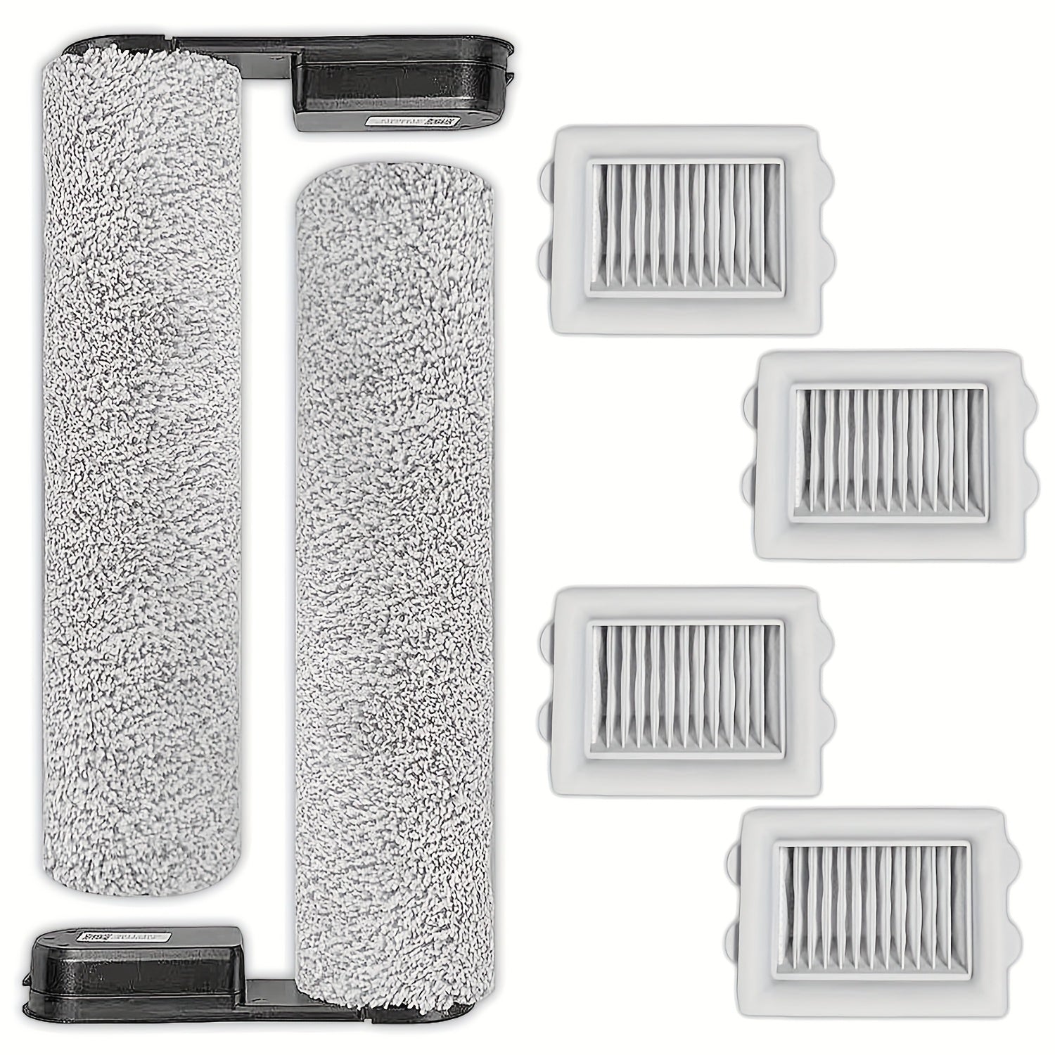 6 dona vakuum tozalash uchun almashtirish to'plami, rulonli cho'tkalar va HEPA filtrlari bilan, qo'lda ishlaydigan simsiz vakumlar uchun