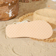 Women's Slip-On Sandals Breathable Fabric Open-Toe Flat Vacation Shoes