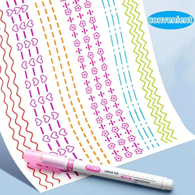 Set of Six Flower-Shaped Pens for Note-Taking and Coloring