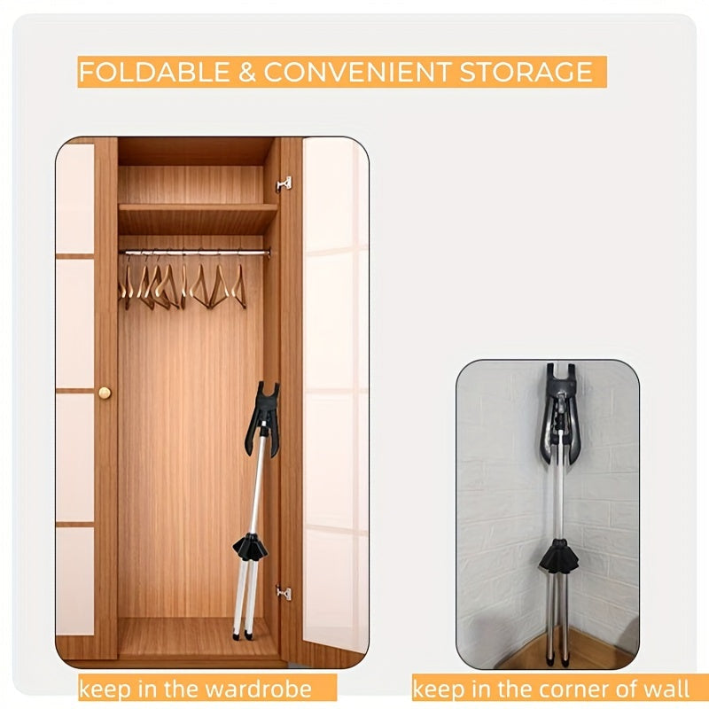 Moslashuvchan balandlikdagi alyuminiy kiyimlar bug'ini chiqaruvchi stand, sayohat va uy uchun yig'iladigan kiyimlar qatori