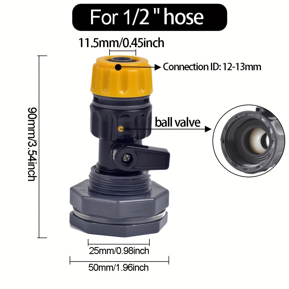 3/4 Inch Plastic Garden Hose Fitting Rain Barrel Overflow Kit with Seal Gasket