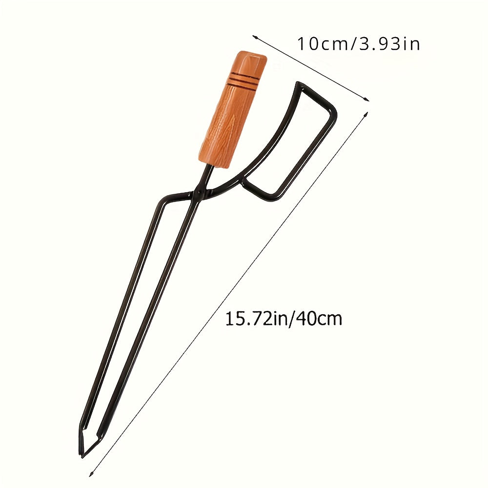 Charcoal Tongs for Outdoor Fireplaces and Campfires Heavy Duty Steel