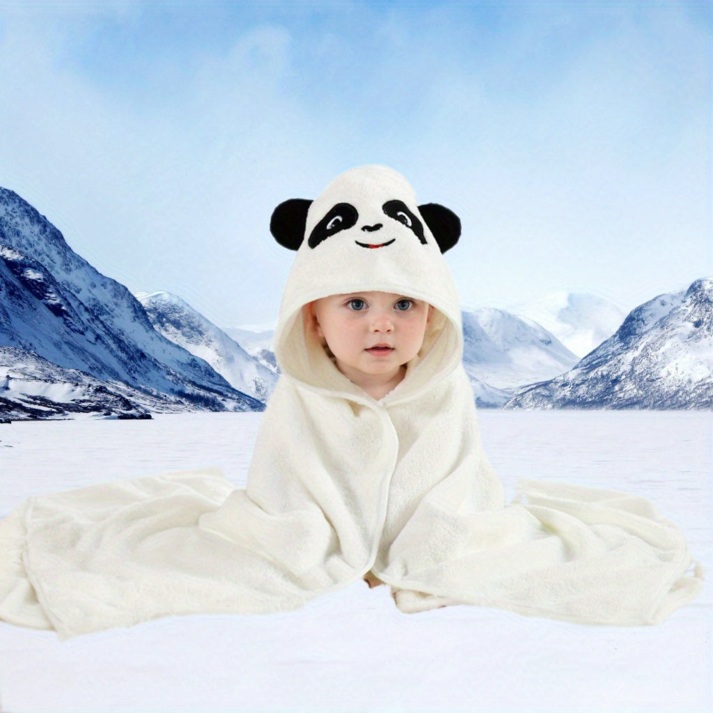 Hooded Bath Towel for Kids Super Absorbent Soft Polyester Animal Pattern 80cm