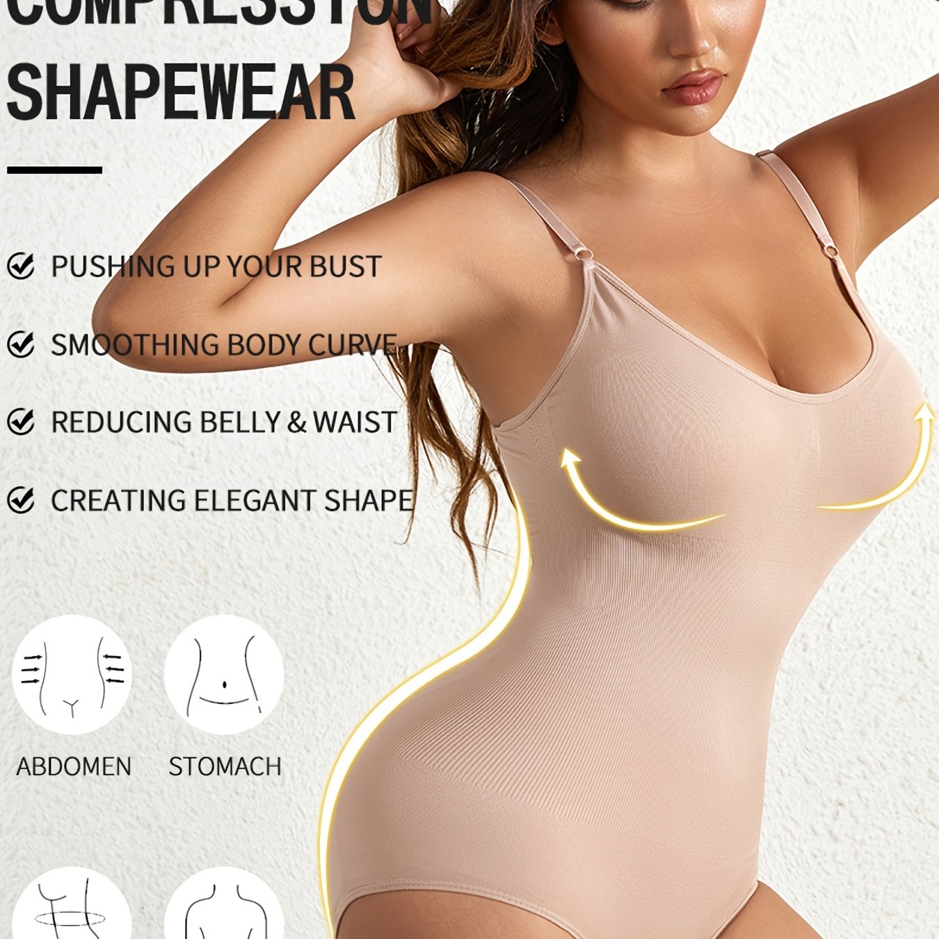 Women's Brown Slimming Body Shaper Jumpsuit Tummy Control Hip Lifter XS-XXL Nylon Blend