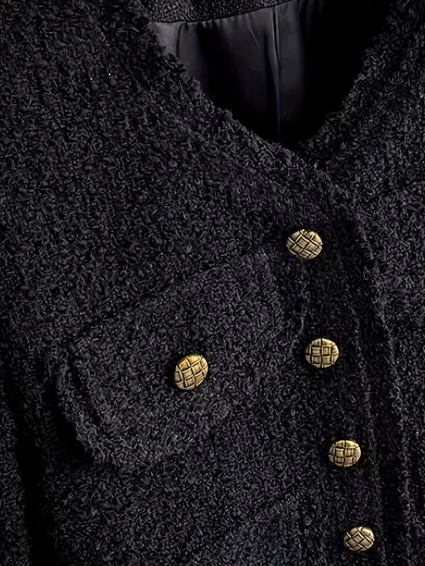 Women's Textured V-Neck Coat Solid Color Fall Winter Knit Jacket