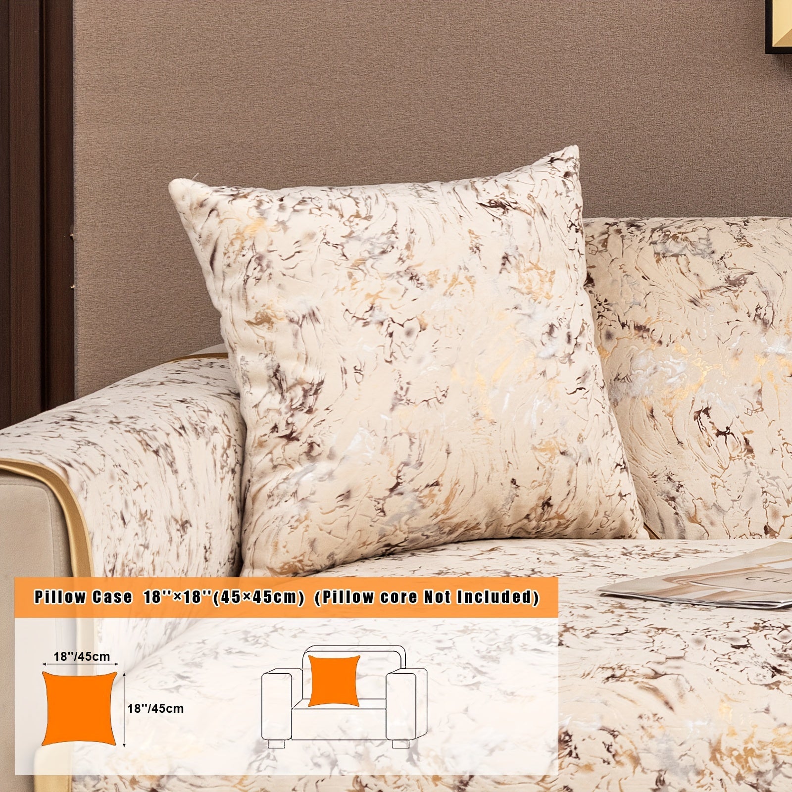 Европейский стиль чехол для дивана, универсальный чехол для всех сезонов с чехлом для подушки и защитным чехлом для подушек дивана. Подходит для различных комнат и домашнего декора.