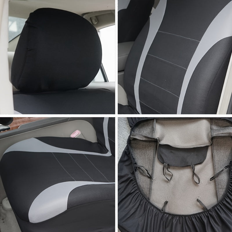 Universal Polyester Avtomobil o‘rindiqlari qoplamalari oldingi juftlik, kulrang, qora, tilla, ko‘k, qizil, avtomobil aksessuarlari