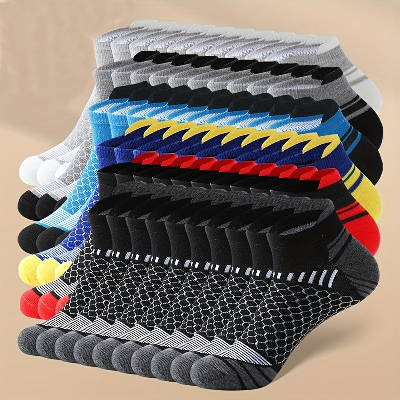 Men's Low Cut Ankle Socks 20 Pairs Anti-Odor Sweat-Absorbing All-Season