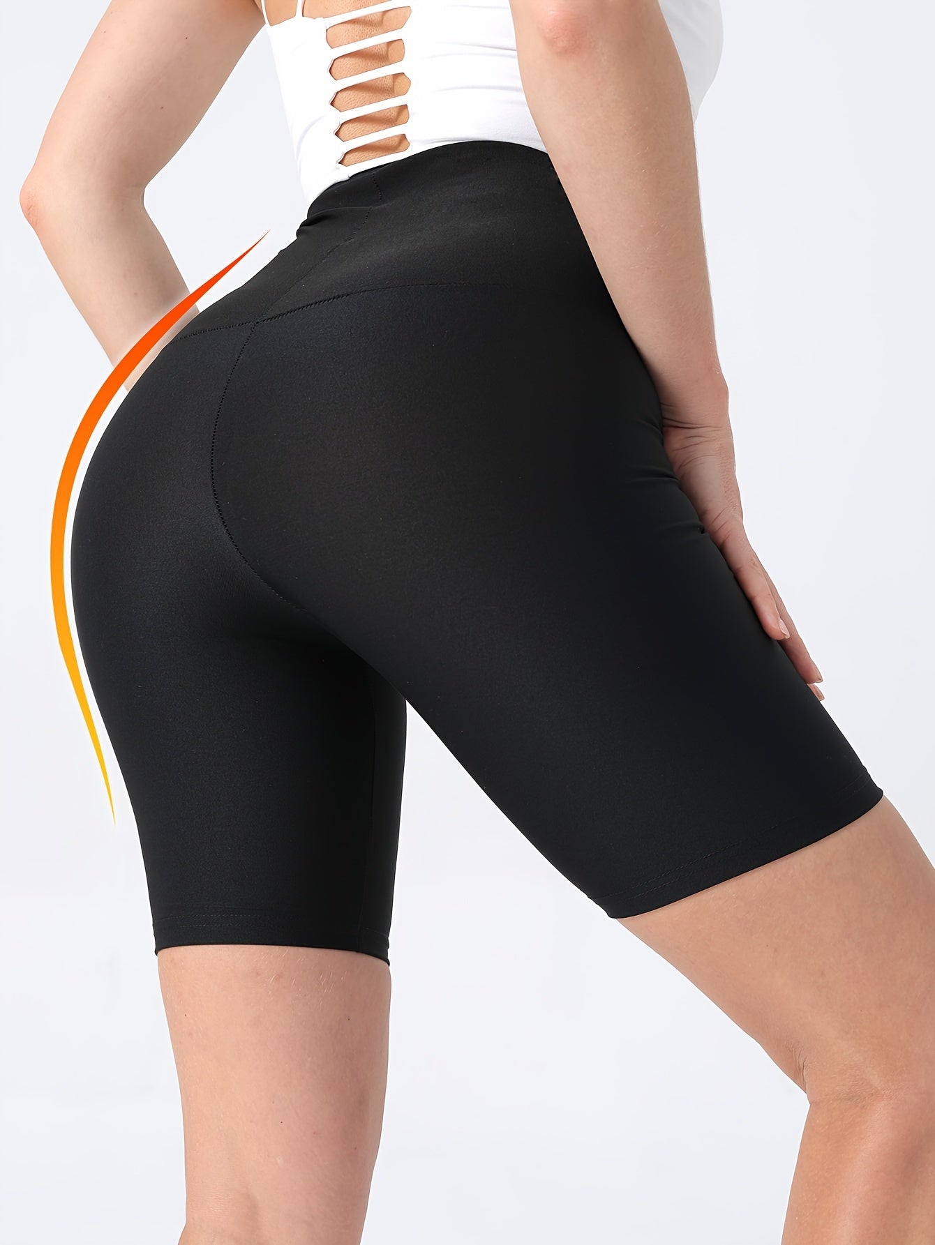 Plus Size Women's Sports Leggings Sauna Shorts High-Waisted Yoga Pants