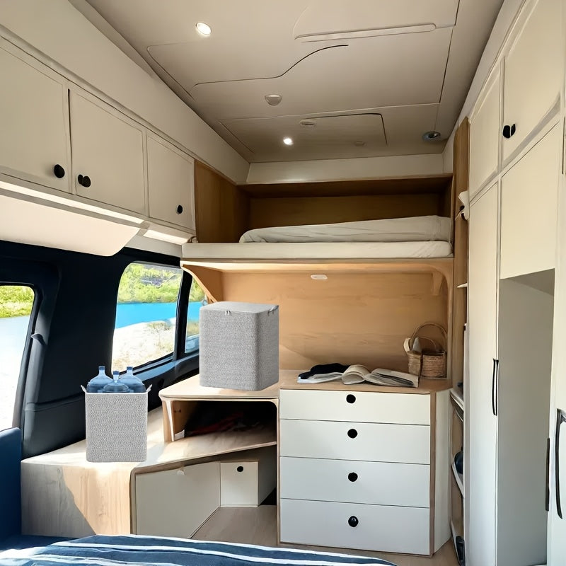 Large Washable Polyester Folding Storage Bag with Handles for Clothes and Toys