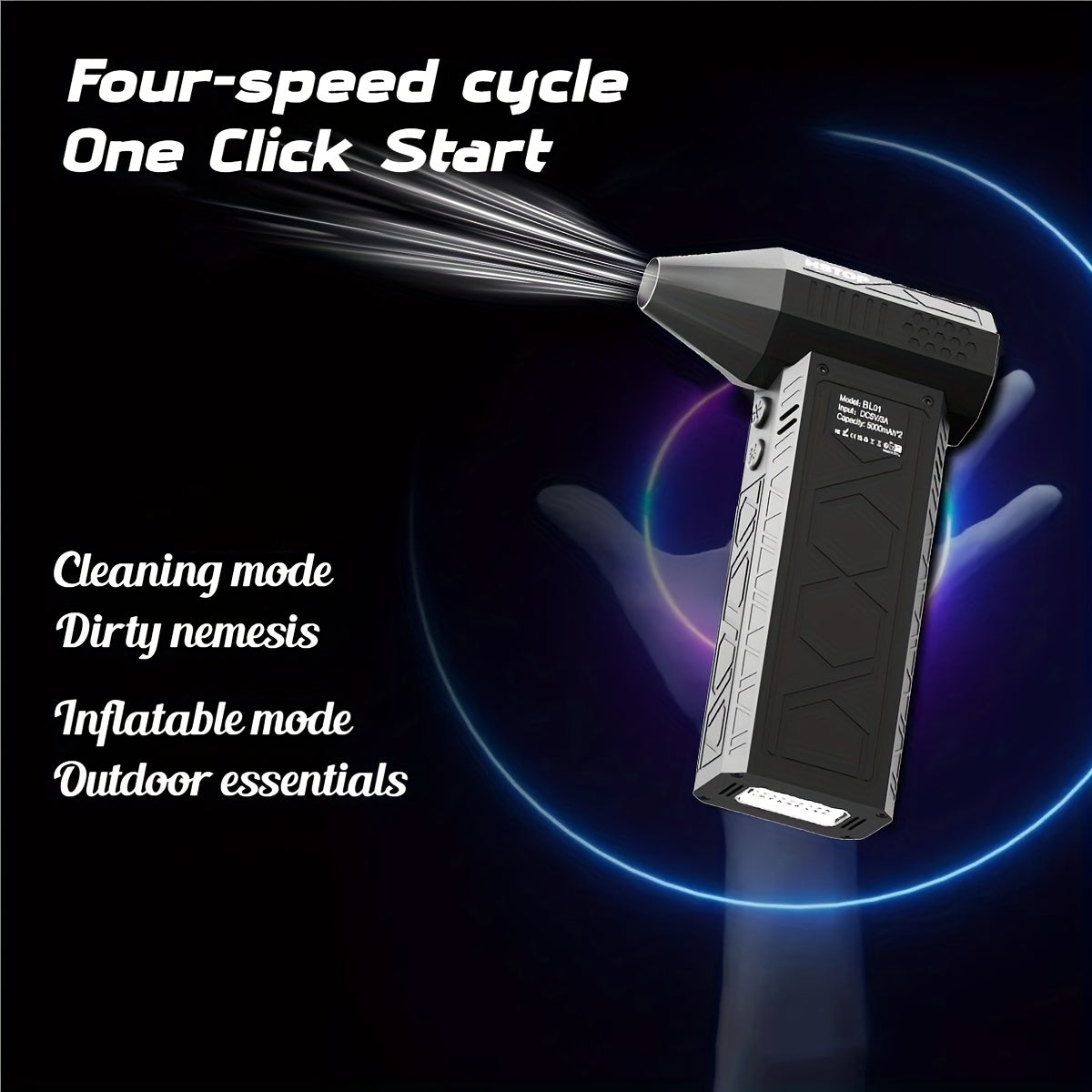 Portable Handheld Turbo Fan Air Blower for Snow Water Dust Removal Rechargeable