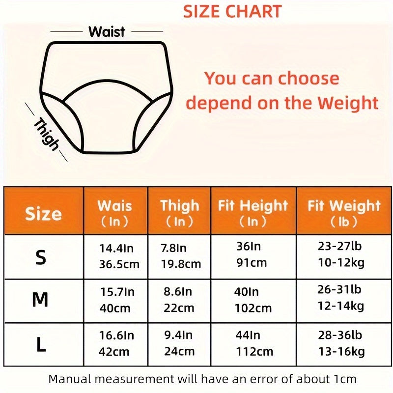 Juego de 6 pantalones de entrenamiento de algodón para niños pequeños, pantalones de entrenamiento a prueba de fugas, ropa interior reutilizable con acolchado