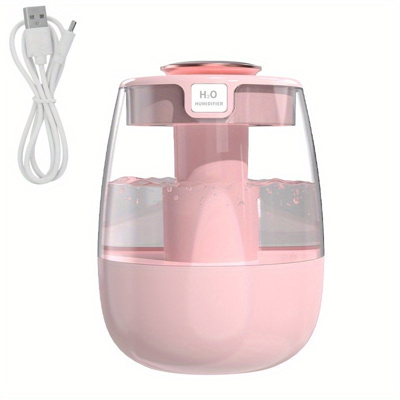 Quiet USB Humidifier with Dual Mist Spray Night Light for Bedroom and Desktop