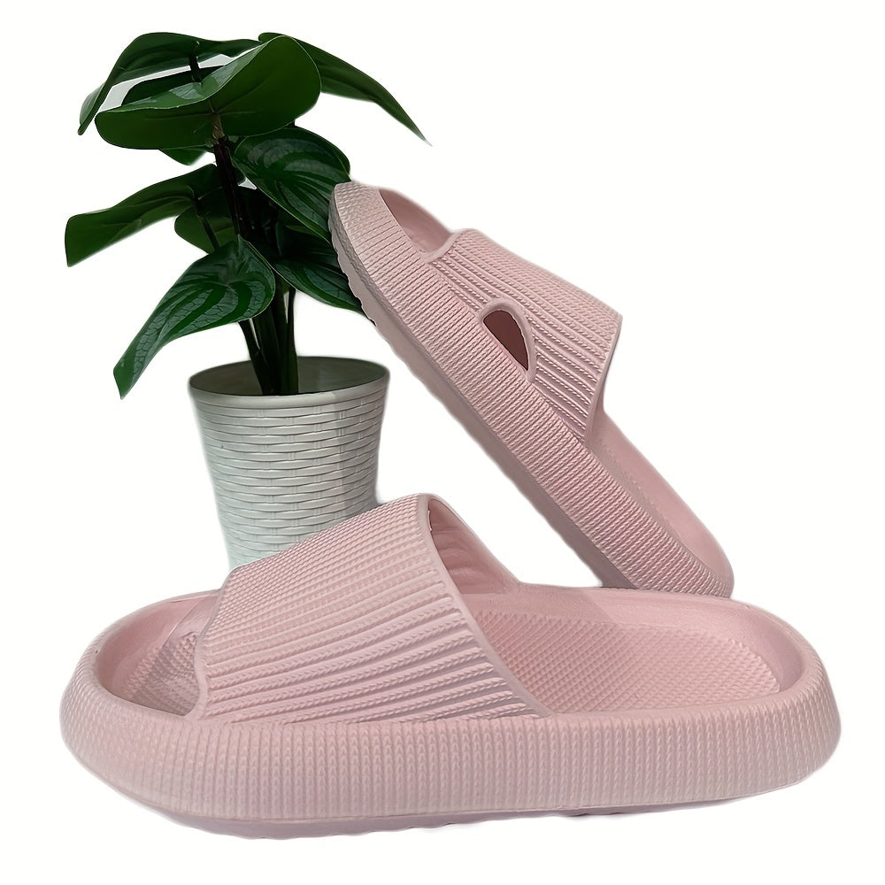 Женские шлепанцы однотонные, повседневные, с мягкой подошвой, для душа