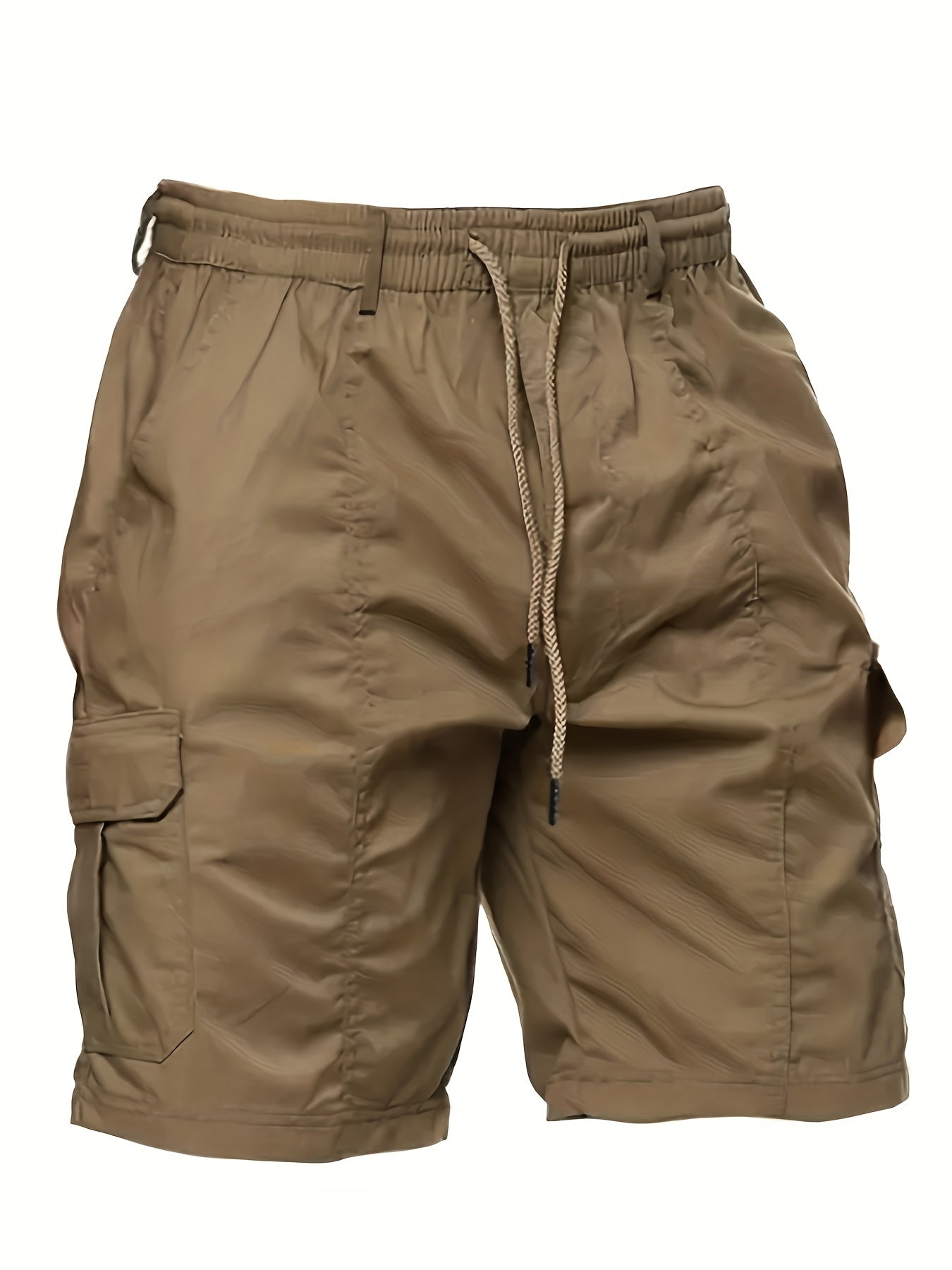 Plus Size Men's Cargo Shorts Drawstring Multi-Pocket Casual Outdoor Polyester