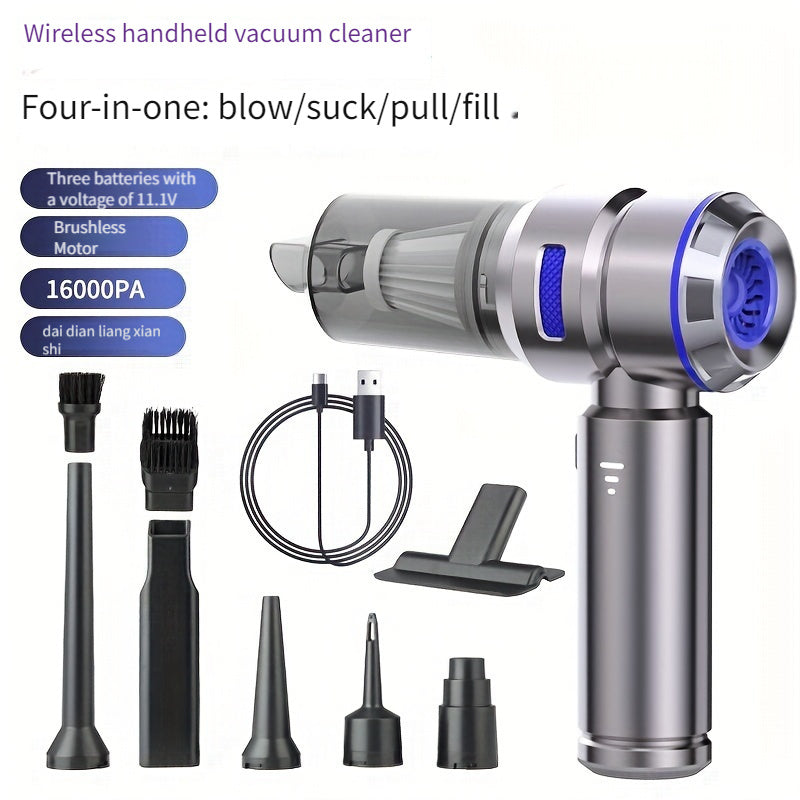 Wireless Handheld Car Vacuum Cleaner with High Suction Power and Dustbin Display