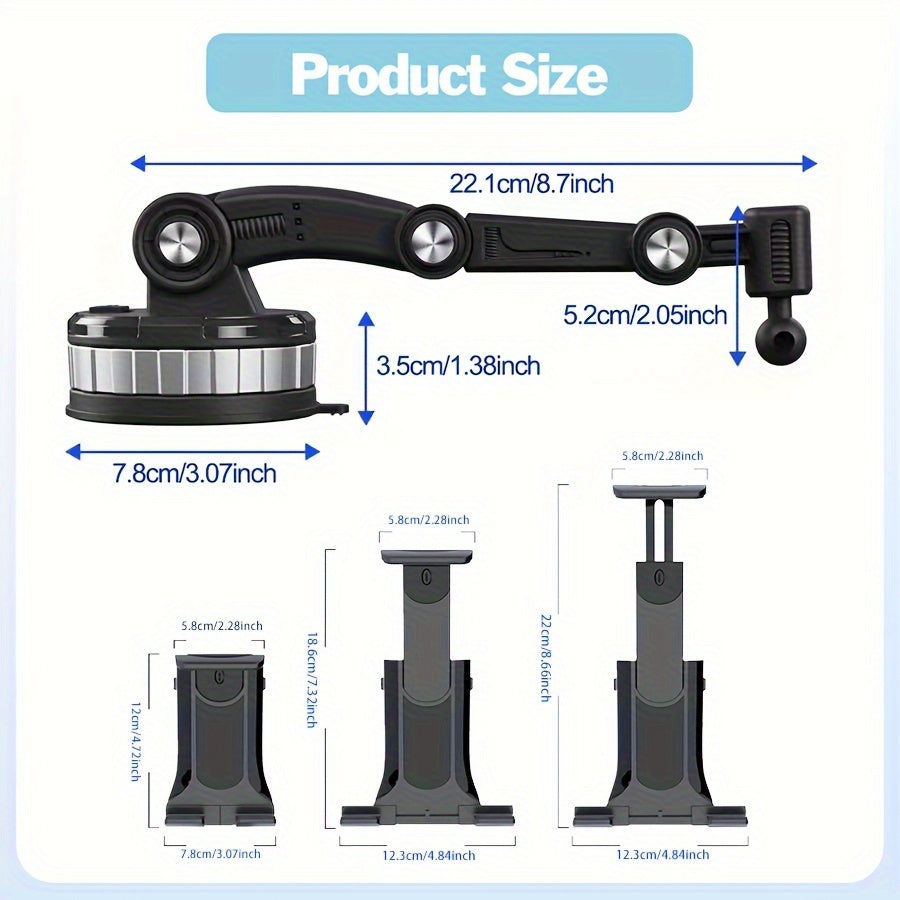 Avtomobil uchun suyuqlik kupasi planshet uchun telefon tutgichi, sozlanadigan qo'l, 10-33 sm qurilmalar bilan mos keladi