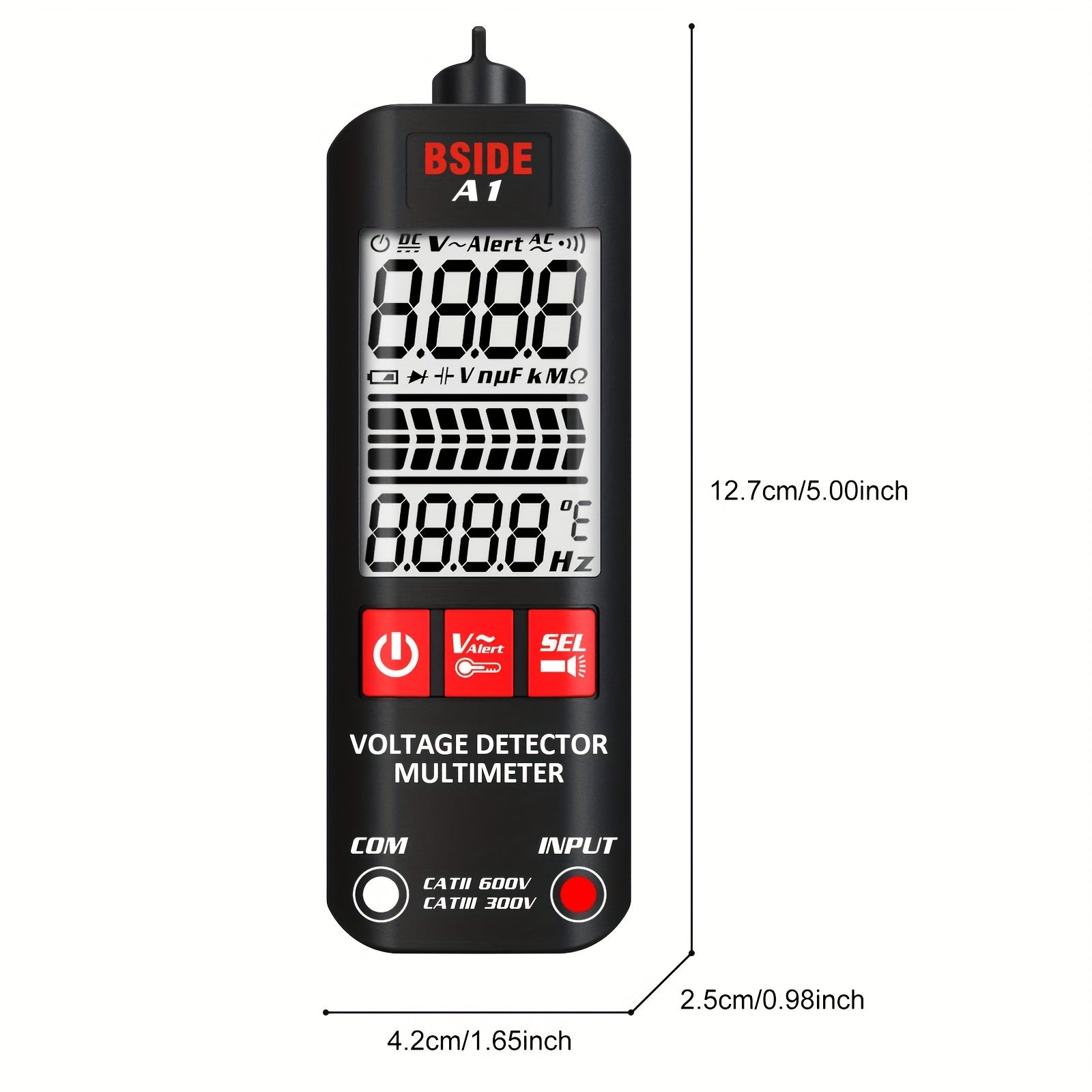 Digital Multimeter with Non-Contact Voltage Tester and Flashlight for Voltage, Current, Resistance, Temperature