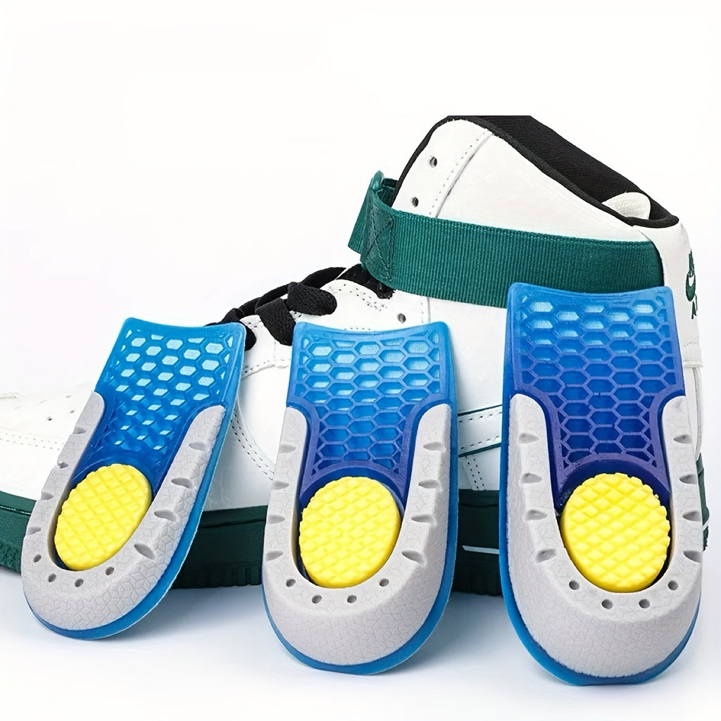Unisex Heel Cushions Soft Gel Arch Support Shock Absorbing Blue White