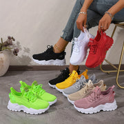 Ladies Casual Shoes Light Soft Sole White Travel Walking Sneakers