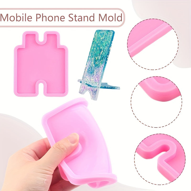 Silicone Mold for Making Mobile Phone Stands Resin Casting DIY Crafts