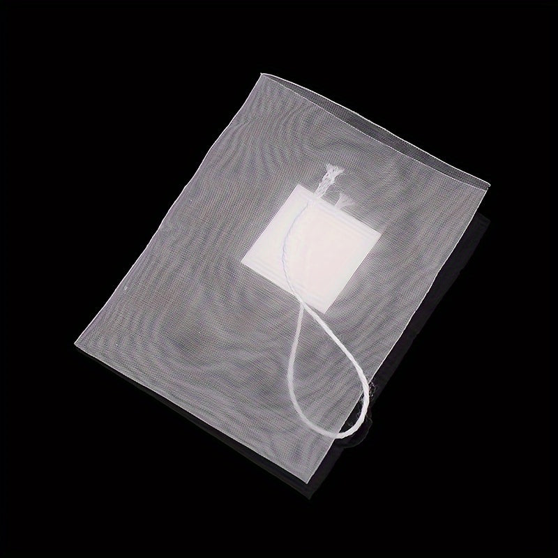 100 Pieces Disposable Nylon Mesh Tea Bags Triangular Drawstring Filter Bags