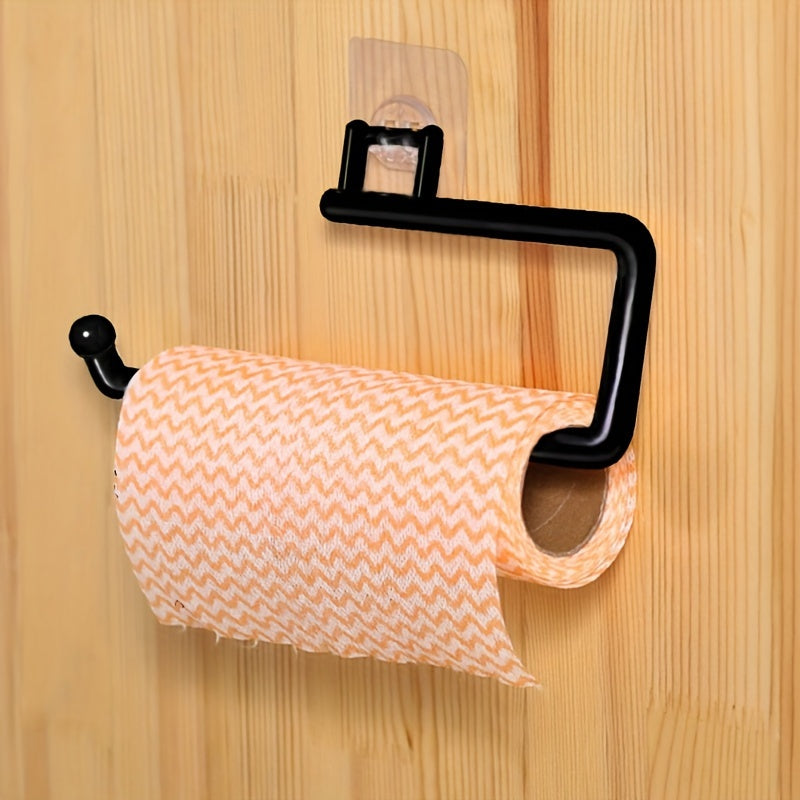 Bathroom Wall Mounted Paper Towel Holder with Punch-Free Installation Plastic Storage Rack