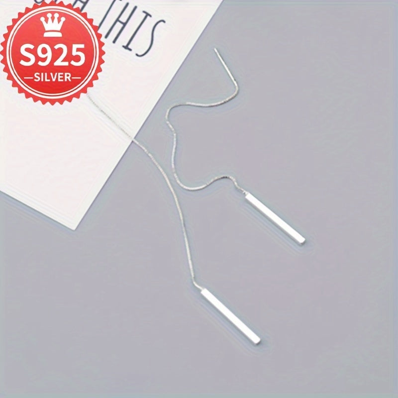 Hypoallergenic Minimalist Tassel Ear Thread Earrings for Women Gift Box