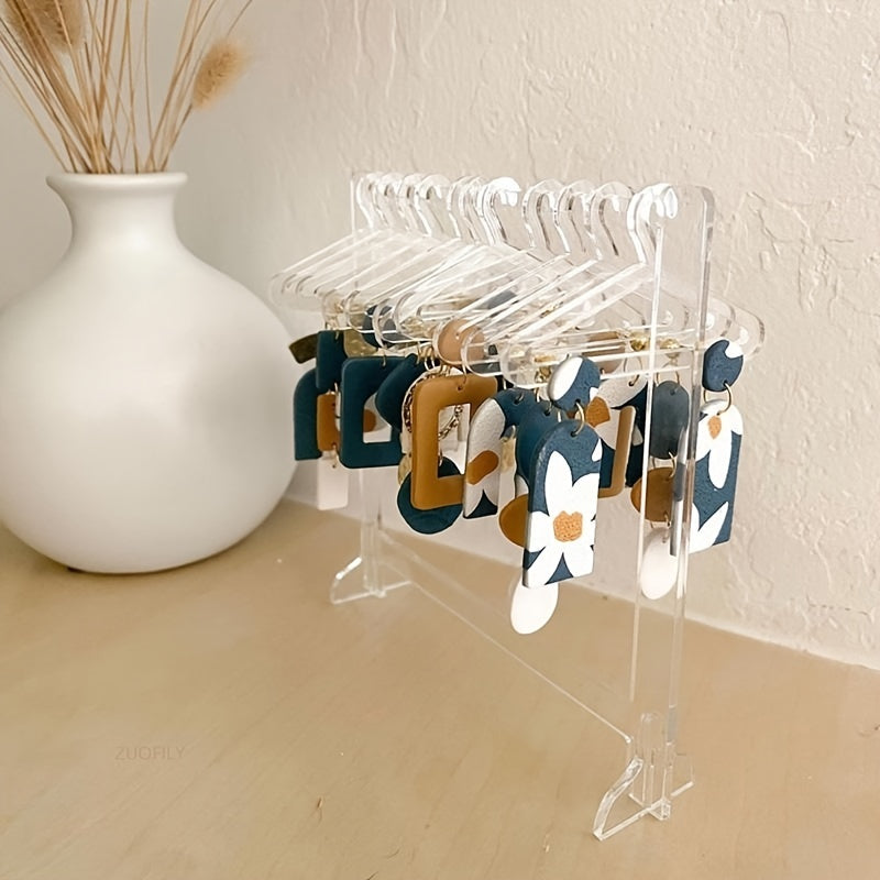 Handcrafted Polymer Clay Earring Holder Stand with Acrylic Tabletop Hanger for Jewelry Display
