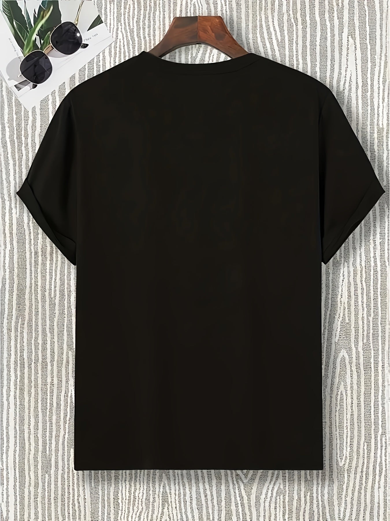 Camiseta casual de talla grande para hombre con estampado de letras, mezcla de poliéster, manga corta, moda de verano