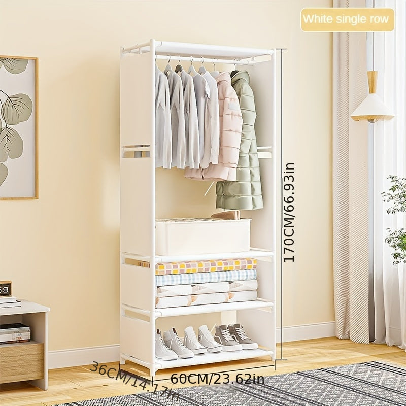 Gran perchero de metal negro con ganchos y estantes para dormitorio y entrada