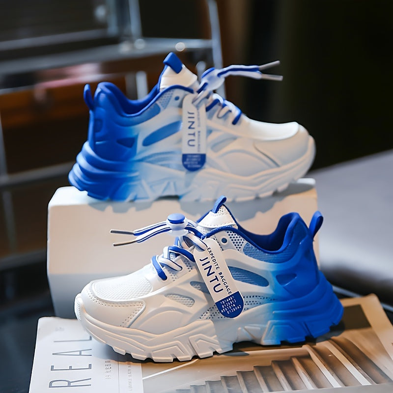 Qizlar uchun zamonaviy gradient rangli qalin poyabzallar, sirpanmaydigan va nafas oladigan, ochiq havoda faoliyatlar uchun mukammal.