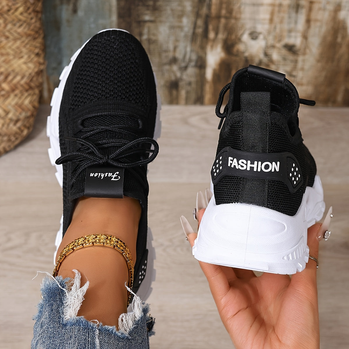 Women's White Mesh Breathable Running Shoes, Lightweight Casual Sneakers