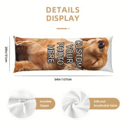 Pet Memorial Pillowcase Double-Sided Photo Hug Pillow Cover Soft Plush 50.8x137.16 cm