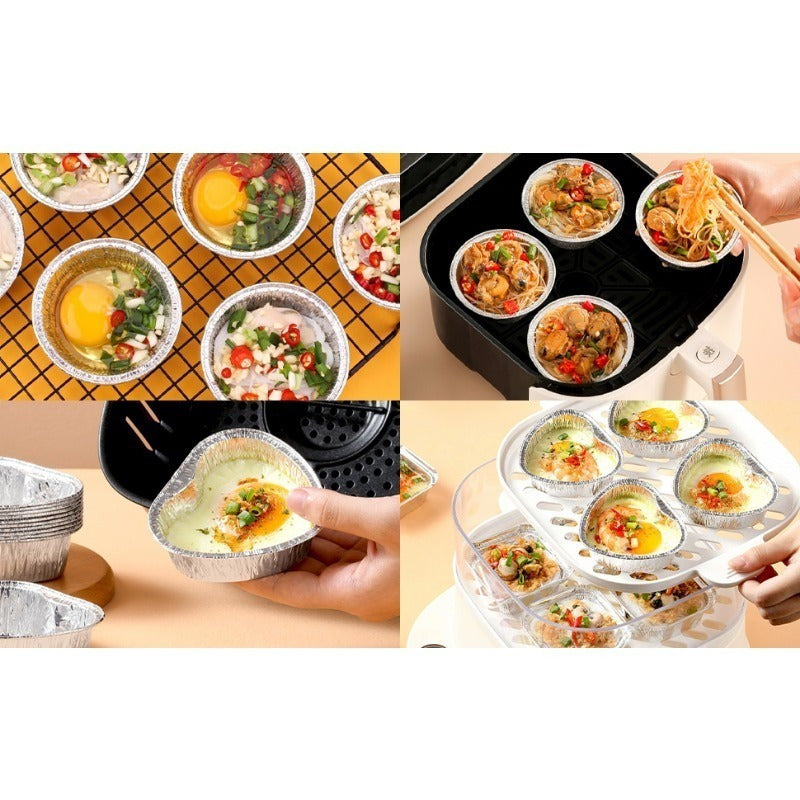 12 Heart-Shaped Aluminum Foil Pans for Baking Roasting and Insulation