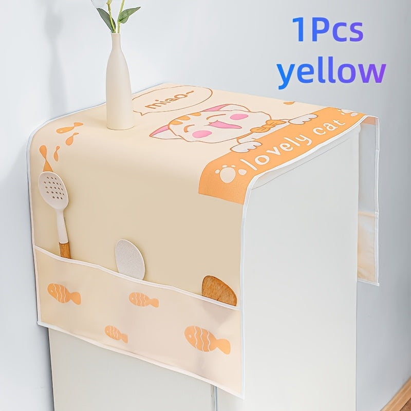 Waterproof Dustproof PEVA Cover for Refrigerators and Washing Machines with 6 Storage Bags