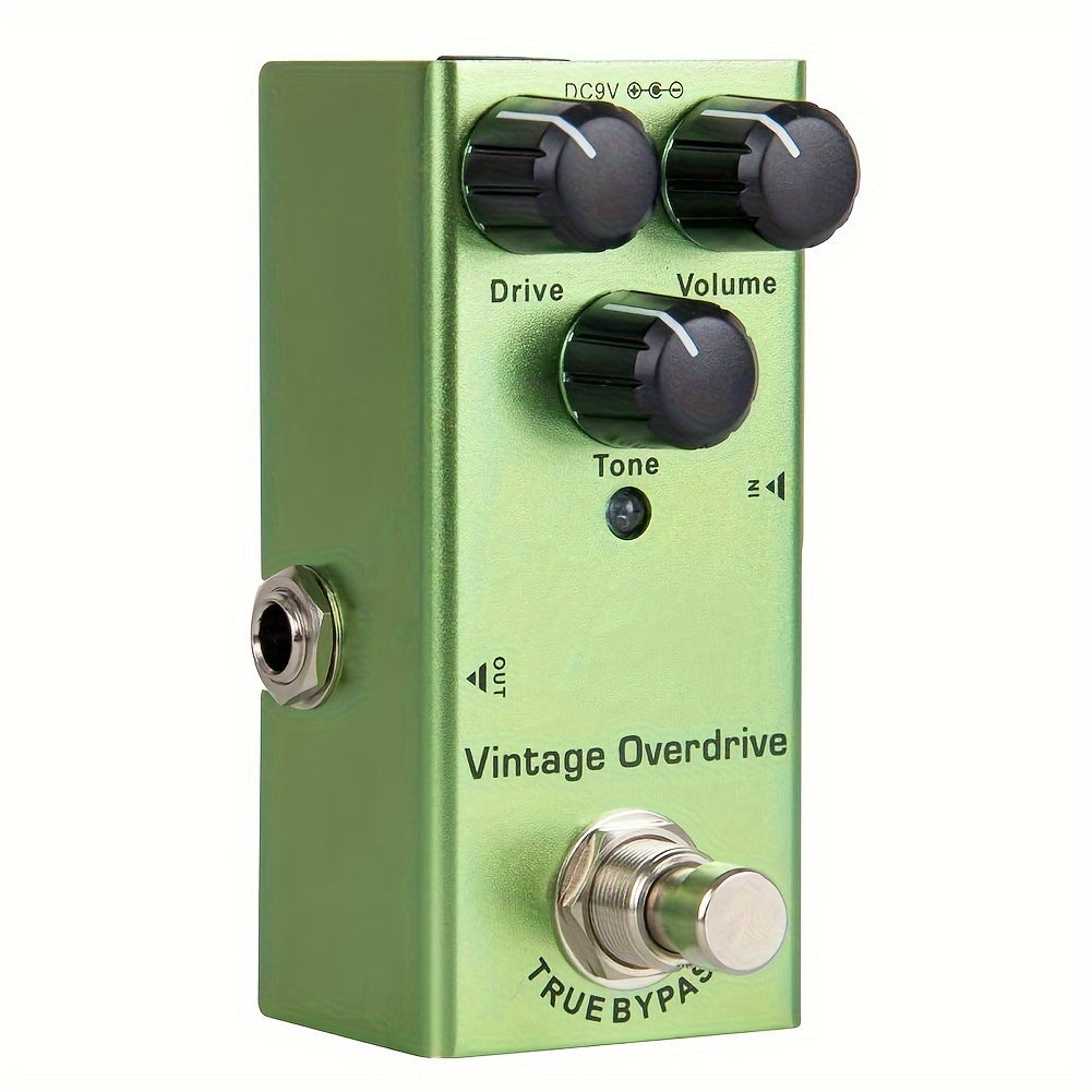 Vintage Green Aluminum Alloy Overdrive Guitar Effects Pedal with True Bypass