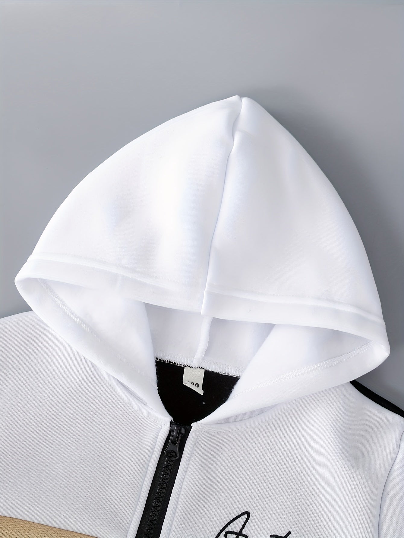 Детский флисовый комплект с топом на молнии с буквенным принтом и теплой повседневной верхней одеждой для осени и зимы