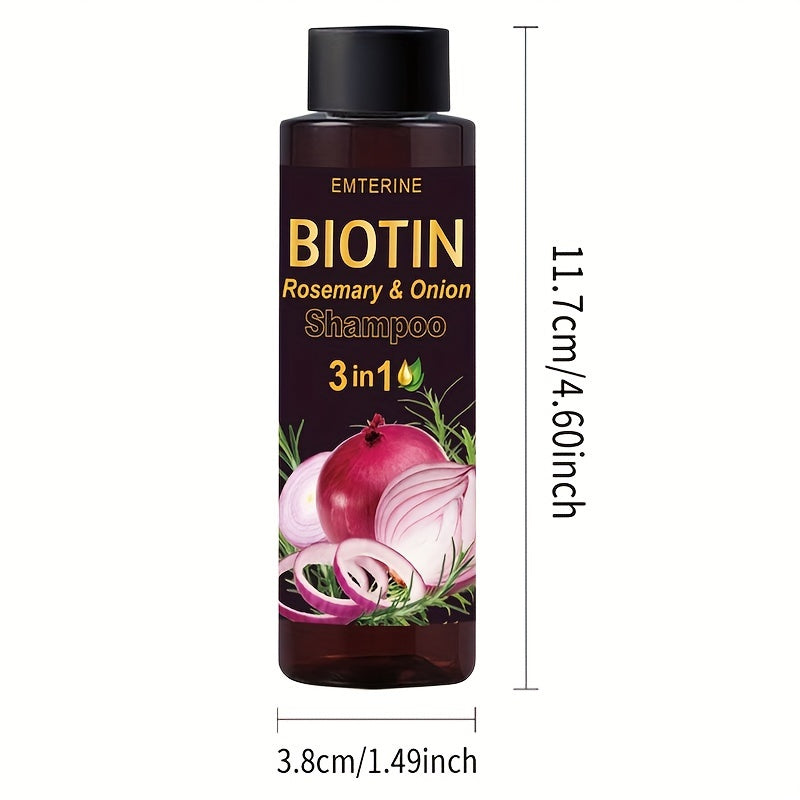 3-in-1 Biotin Rosemary Onion Shampoo for Dry Frizzy Hair 100g