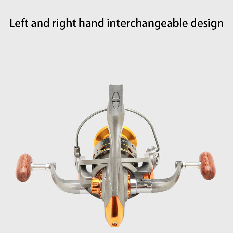 High-Performance Spinning Fishing Reel Stainless Steel Copper Aluminum Alloy Smooth Bearings Wooden Handle for Freshwater Saltwater