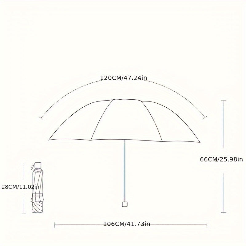 Windproof 10-Rib Umbrella for Men and Women Foldable Sunshade Durable Steel Handle